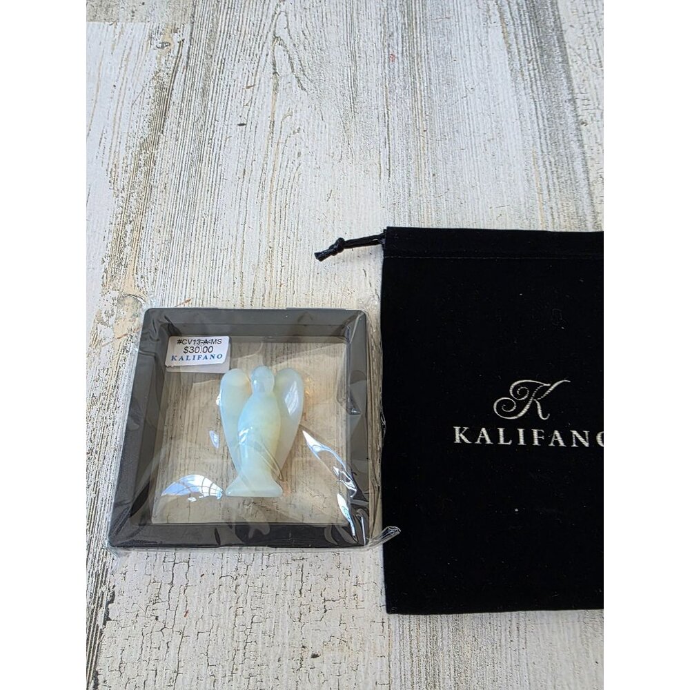 Kalifano moonstone growth Angel cherub statue figurine